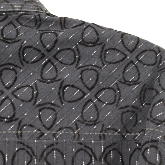 Jhane barnes shirt Men's medium Rhedux limited edition geometric velour trim - Picture 10 of 16